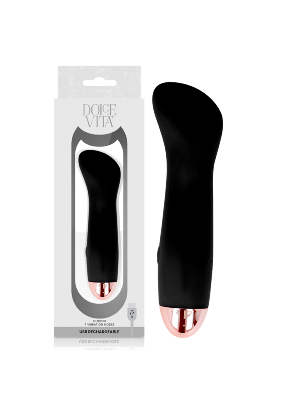 DOLCE VITA - VIBRADOR RECARREGÁVEL ONE BLACK 10 SPEED