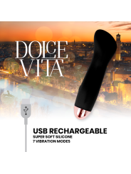 DOLCE VITA - VIBRATEUR RECHARGEABLE ONE NOIR 7 VITESSES