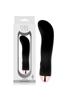 DOLCE VITA - VIBRADOR RECARREGÁVEL DOIS PRETO 7 VELOCIDADE