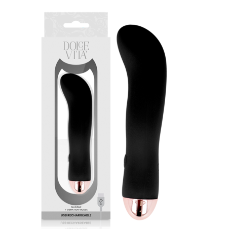 DOLCE VITA - TWEE ZWARTE 7 SNELHEDEN OPLAADBARE VIBRATOREN