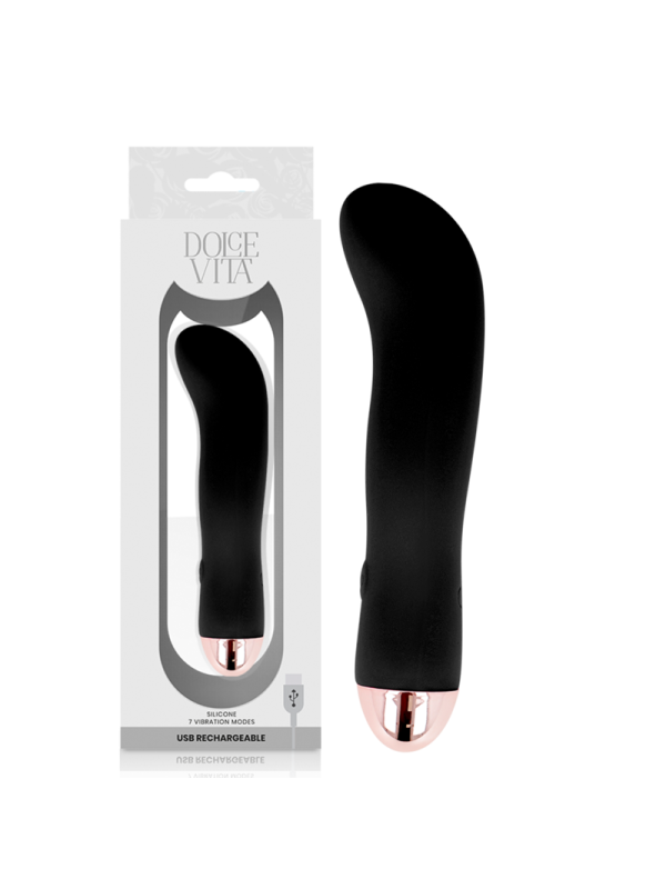 DOLCE VITA - TWEE ZWARTE 7 SNELHEDEN OPLAADBARE VIBRATOREN