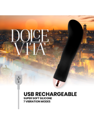 DOLCE VITA - VIBRADOR RECARGABLE TWO NEGRO 7 VELOCIDADES
