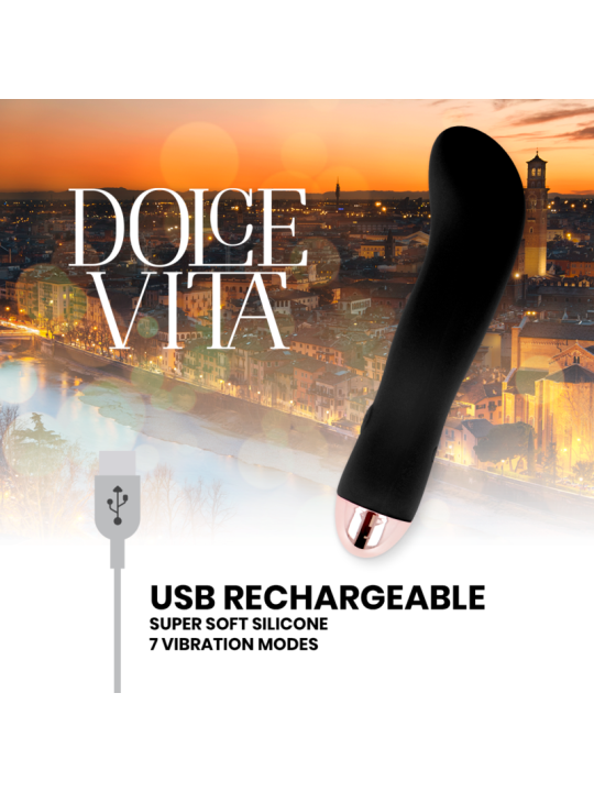 DOLCE VITA - VIBRADOR RECARGABLE TWO NEGRO 7 VELOCIDADES