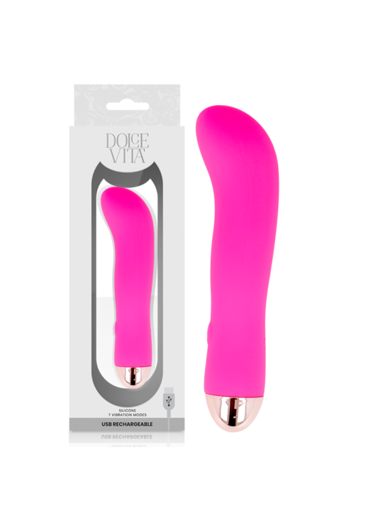 DOLCE VITA - RECHARGEABLE VIBRATOR TWO PINK 7 SPEEDS