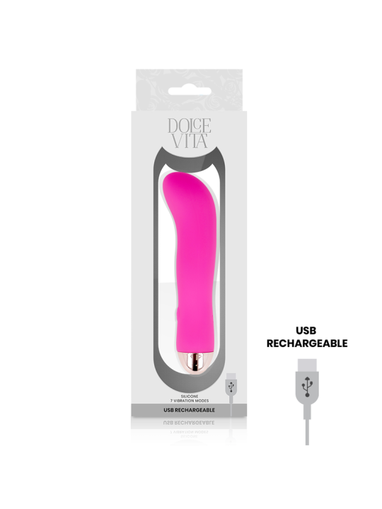 DOLCE VITA - VIBRADOR RECARREGÁVEL DUAS VELOCIDADES PINK 7
