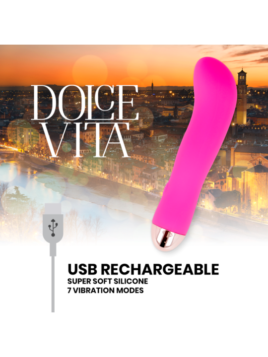 DOLCE VITA - RECHARGEABLE VIBRATOR TWO PINK 7 SPEEDS