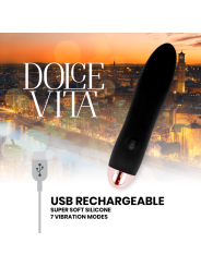 DOLCE VITA - AUFLADBARER VIBRATOR VIER SCHWARZ 7 GESCHWINDIGKEITEN