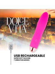 DOLCE VITA - VIER ROZE 7 SNELHEDEN OPLAADBARE VIBRATOR