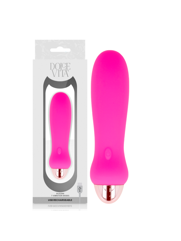 DOLCE VITA - VIBRADOR RECARREGÁVEL CINCO PINK 7 VELOCIDADES