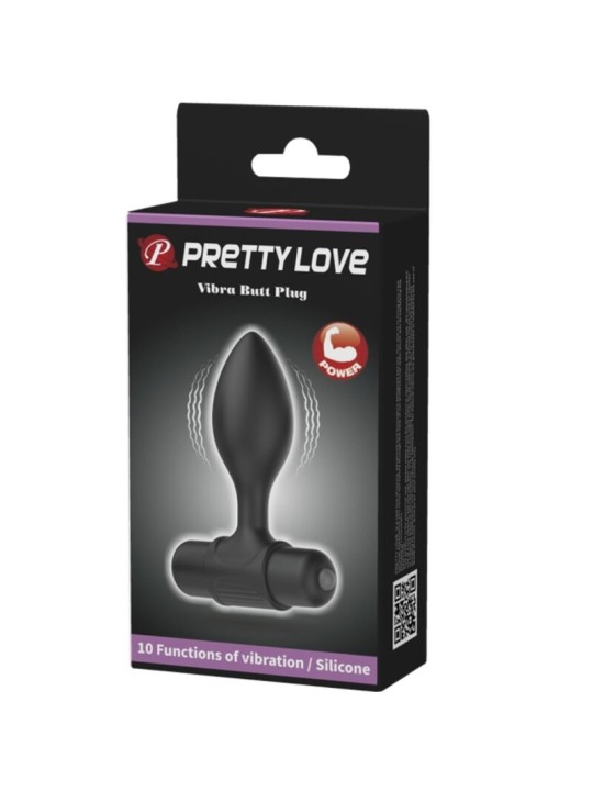 PRETTY LOVE - VIBRA BUTT ANAL PLUG 10 VIBRATIES ZWART