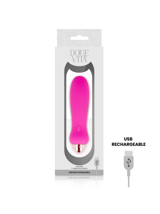 DOLCE VITA - RECHARGEABLE VIBRATOR FIVE PINK 7 SPEEDS