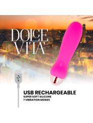 DOLCE VITA - RECHARGEABLE VIBRATOR FIVE PINK 7 SPEEDS