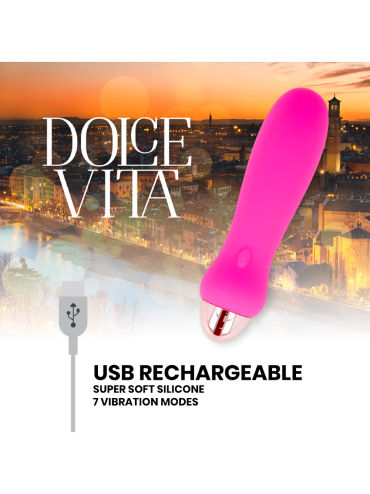 DOLCE VITA - RECHARGEABLE VIBRATOR FIVE PINK 7 SPEEDS