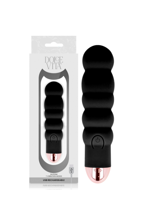 DOLCE VITA - ZES ZWARTE 7 SNELHEDEN OPLAADBARE VIBRATOR