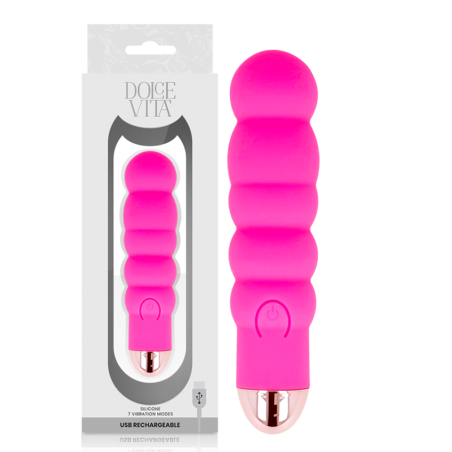 DOLCE VITA - ZES ROZE 7 SNELHEDEN OPLAADBARE VIBRATOR