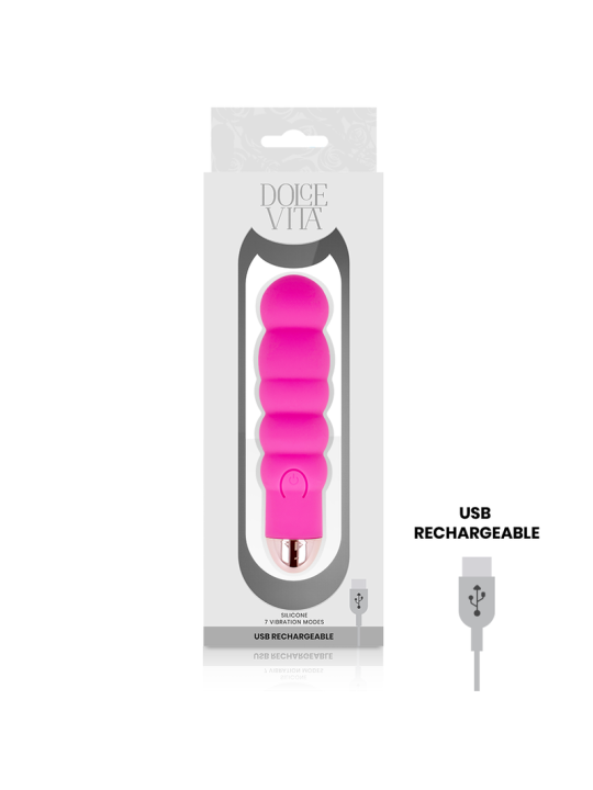 DOLCE VITA - ZES ROZE 7 SNELHEDEN OPLAADBARE VIBRATOR