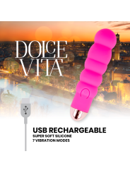 DOLCE VITA - AUFLADBARER VIBRATOR SECHS ROSA 7 GESCHWINDIGKEITEN