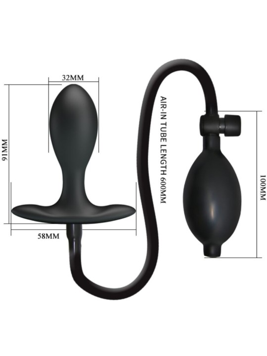 PRETTY LOVE - ZWARTE OPBLAASBARE ANAAL PLUG