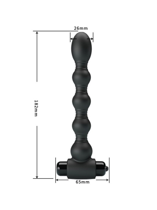 PRETTY LOVE - LYNN ANAAL PLUG SILICONEN 10 VIBRATIES ZWART