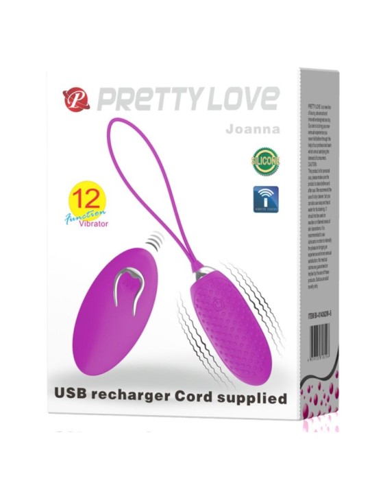 PRETTY LOVE - JOANNA VIBRATING EGG REMOTE CONTROL 12 MODES