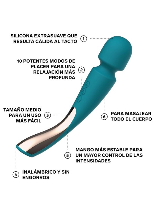 LELO - MASSAGGIATORE SMART MEDIUM WAND 2 AQUA