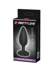 PRETTY LOVE - VIBRA BUTT PLUG 2 PLUG ANAL 10 VIBRATIONS NOIR