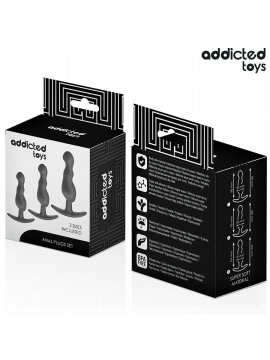 ADDICTED TOYS - SET DE 3 PLUG ANAL SILICONA MODELO 1