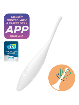 SATISFYER - TWIRLING JOY CLIT TIP VIBRATOR WHITE