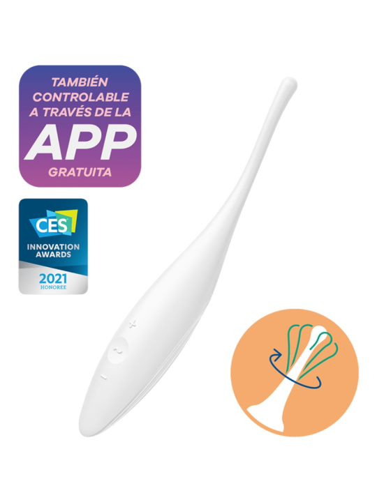 SATISFYER - TWIRLING JOY CLIT TIP VIBRATOR WHITE