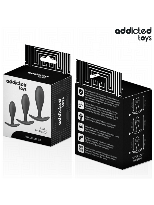 ADDICTED TOYS - SET OF 3 ANAL PLUG SILICONE MODEL 2