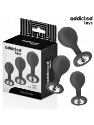 ADDICTED TOYS - SET VAN 3 ANALE PLUG MET JUWEEL