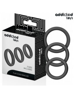 ADDICTED TOYS - CONJUNTO DE ANÉIS PLANOS DE SILICONE