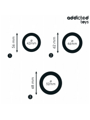 ADDICTED TOYS - CONJUNTO DE ANÉIS PLANOS DE SILICONE