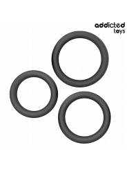 ADDICTED TOYS - CONJUNTO DE ANÉIS PLANOS DE SILICONE