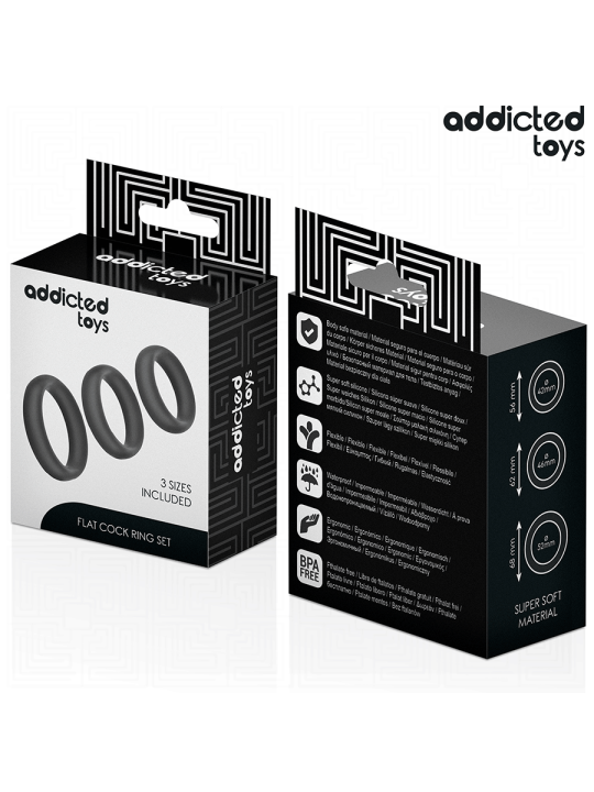 ADDICTED TOYS - LOT D'ANNEAUX PLATS EN SILICONE