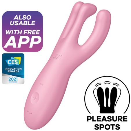 SATISFYER - THREESOME 4 VIBRATOR APP ROZE