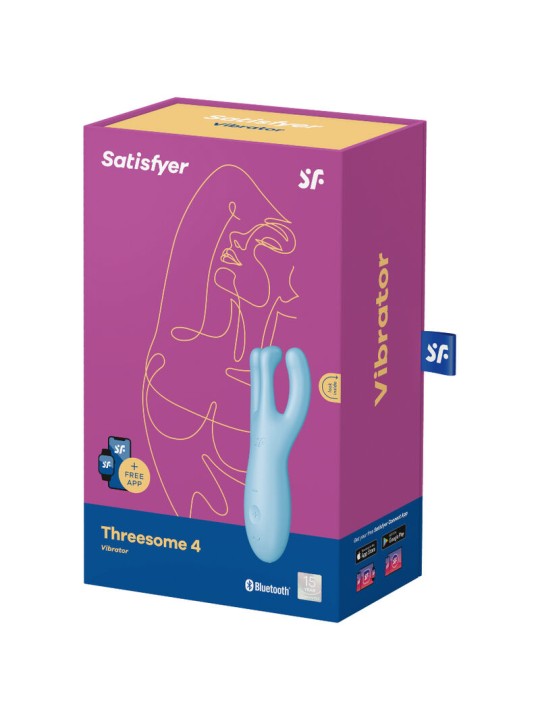 SATISFYER - THREESOME 4 VIBRATOR APP BLAUW