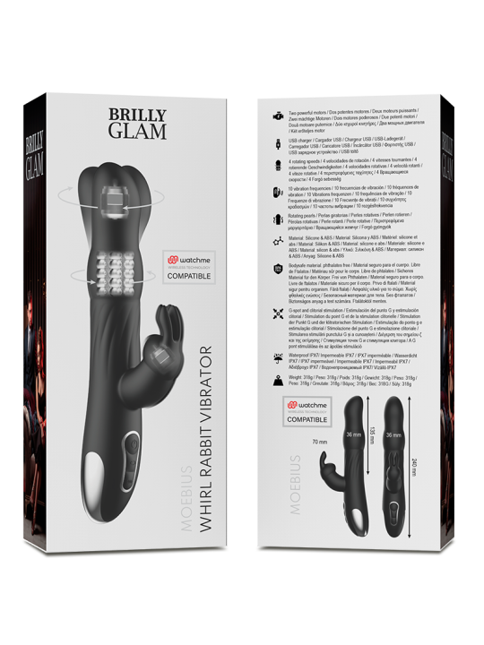 BRILLY GLAM - MOEBIUS VIBROMASSEUR RABBIT ET ROTATIF + TÉLÉCOMMANDE WA