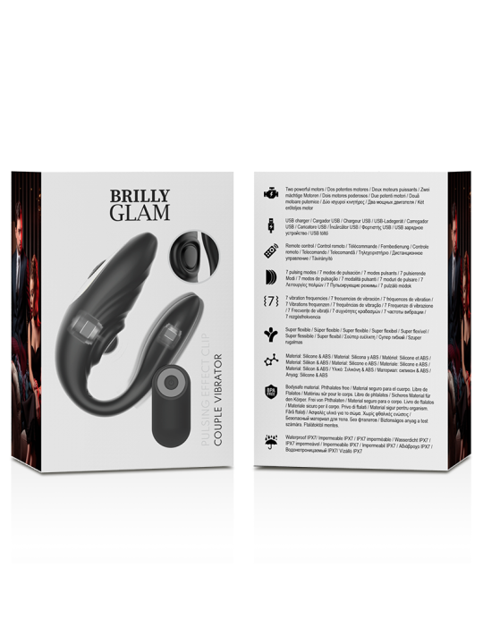 BRILLY GLAM- COUPLE TÉLÉCOMMANDE À IMPULSIONS ET VIBRANTES