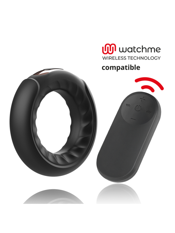 ANBIGUO - ADRIANO VIBRERENDE RING + WATCHME-AFSTANDSBEDIENING