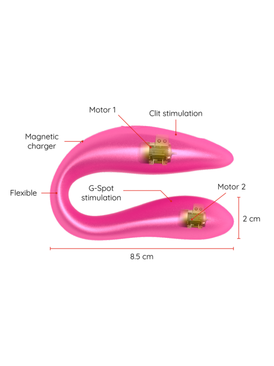 ONINDER - LISBON PINK G-SPOT & CLITORIS STIMULATOR - GRATIS ROZE APP