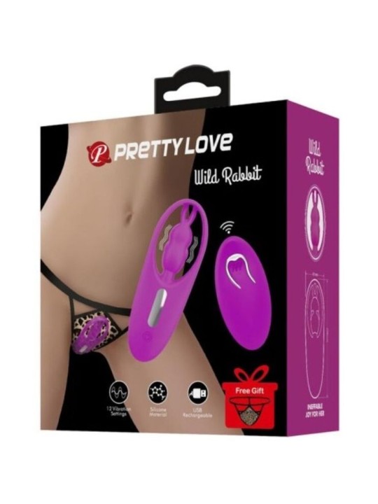 PRETTY LOVE - WILD RABBIT STIMULATOR FOR PANTIES WITH REMOTE CONTROL L