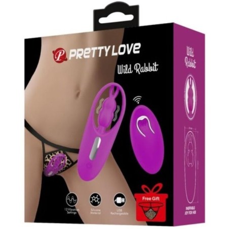 PRETTY LOVE - WILD RABBIT STIMULATOR FOR PANTIES WITH REMOTE CONTROL L