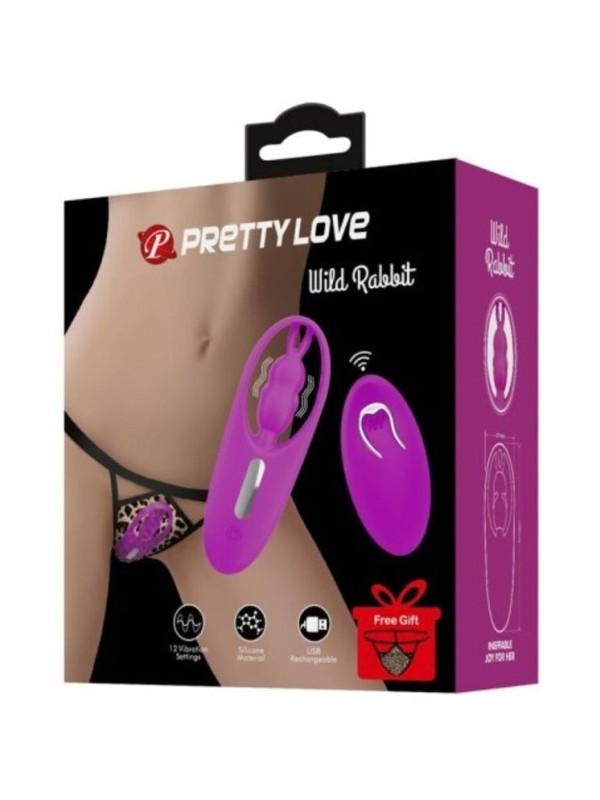 PRETTY LOVE - WILD RABBIT STIMULATEUR POUR CULOTTES AVEC TÉLÉCOMMANDE 