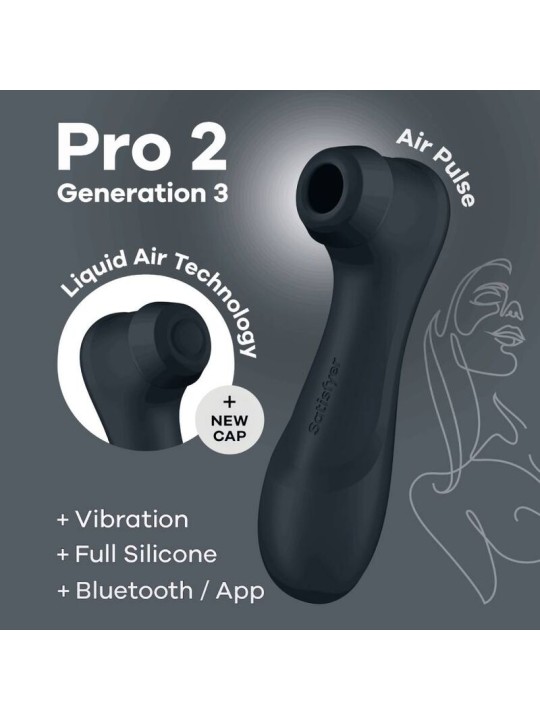 SATISFYER - PRO 2 GENERATIE 3 ZWART BLUETOOTH & APP