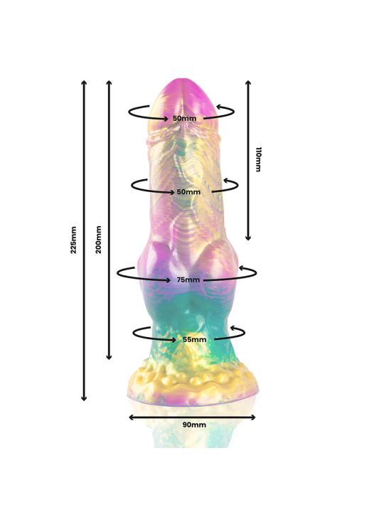 EPIC - IRIS DILDO COM TESTÍCULOS DE PRAZER ARCO-ÍRIS
