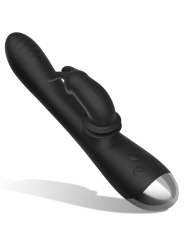 BLACK&SILVER - DJ. ESTIMULADOR DE COELHO DE SILICONE RECARREGÁVEL ADAM