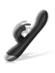BLACK&SILVER - DJ. STIMULATEUR DE LAPIN RECHARGEABLE EN SILICONE ADAM 