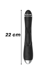 BLACK&SILVER- DJ. ADAM STIMULATOR KONIJN SILICONE OPLAADBAAR ZWART