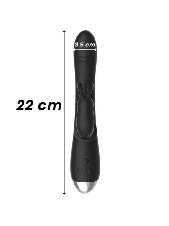 BLACK&SILVER- DJ. ADAM STIMULATOR KONIJN SILICONE OPLAADBAAR ZWART